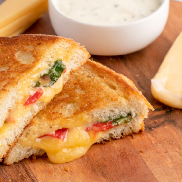 Roasted Red Pepper, Spinach and Gouda Grilled Cheese