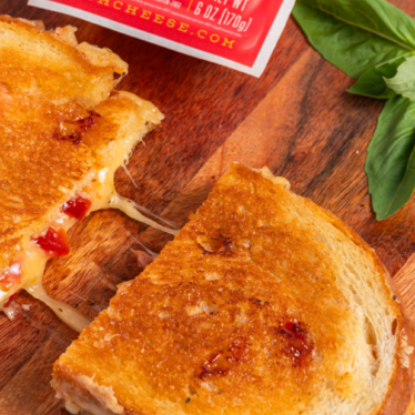 Tomato Basil Havarti and Red Pepper Relish Grilled Cheese